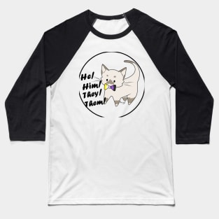 He/They Pronouns Kitty (v2) Baseball T-Shirt